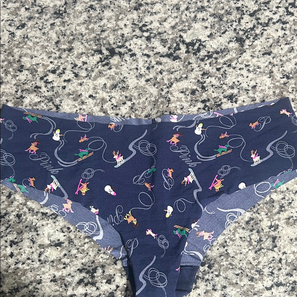 ⛄️ NWOT PINK Victoria's Secret Sz XL Cheekster Snowman & Doggies & Sled Panties